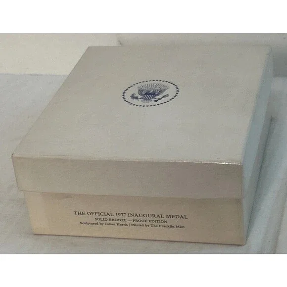 The Franklin Mint 1977 Bronze Jimmy Carter Inaugural Day Medallion USA 2 3/4” - Picture 3 of 4